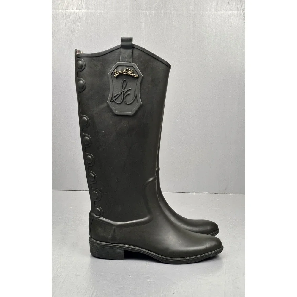 Sam Edelman‎ Ximon Rain Boots Womens 8 Green Rubber Waterproof Tall